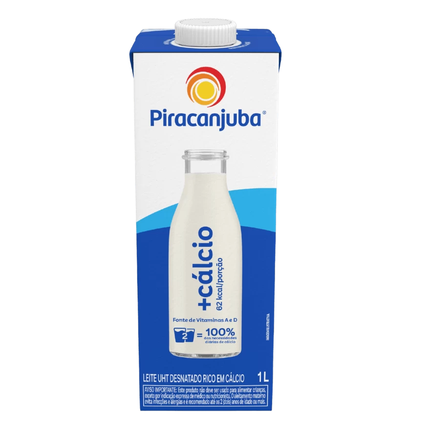 Produto Leite Piracanjuba Desnatado + Cálcio 1 L