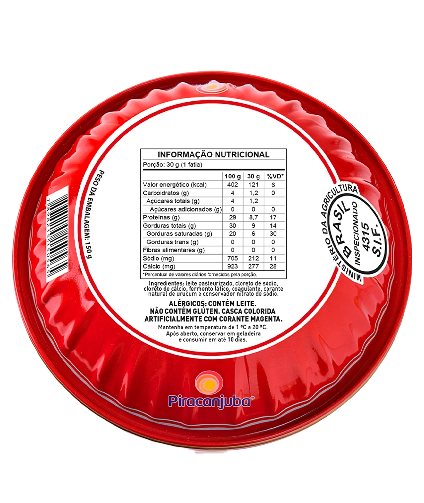 Queijo do Reino Piracanjuba Lata - Informação Nutricional