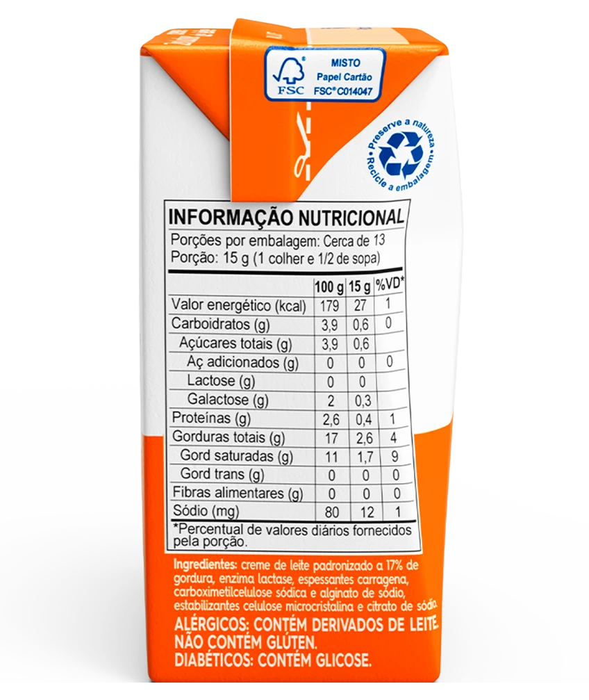 UHT Table Cream Zero Lactose 200g