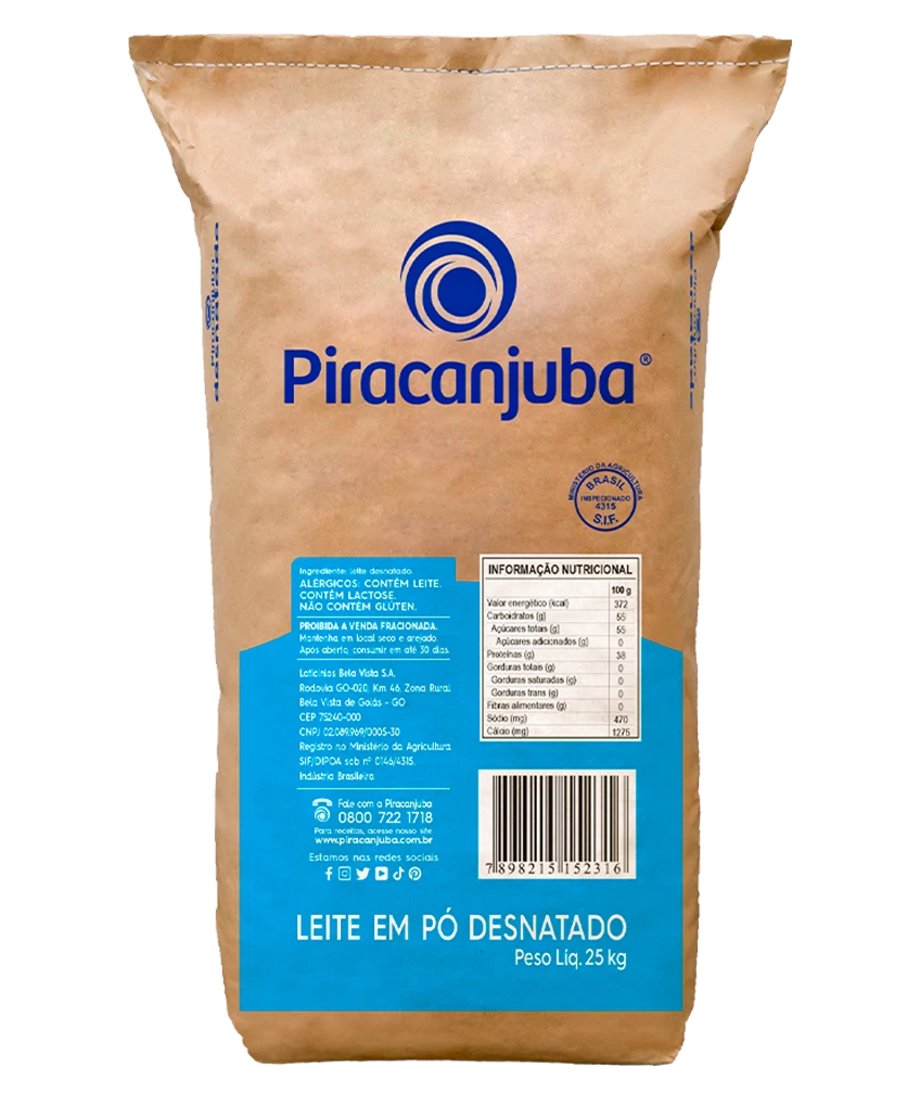 Leite em Pó Desnatado Piracanjuba 25kg