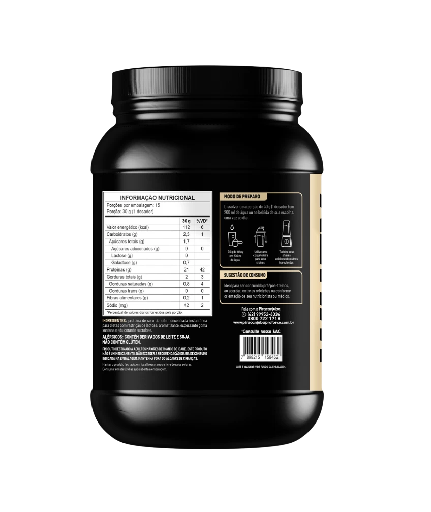 Piracanjuba ProForce Whey em pó tabela nutricional