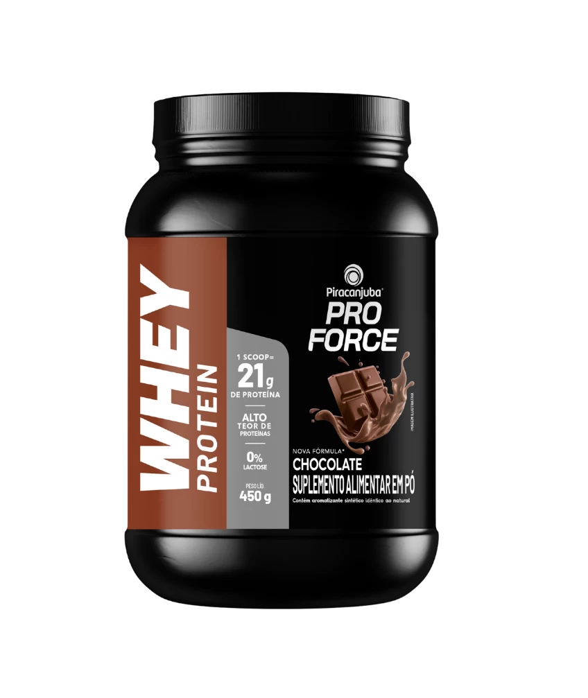 Whey Protein Piracanjuba Chocolate, 21g de proteína, 450g
