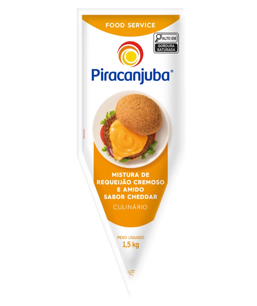 Mistura de Requeijão e Amido Piracanjuba Sabor Cheddar 1,5kg