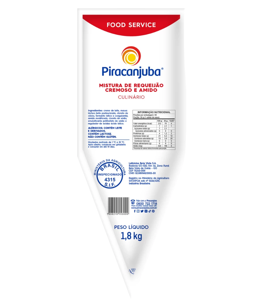 Mistura de Requeijão e Amido Piracanjuba 1,8kg