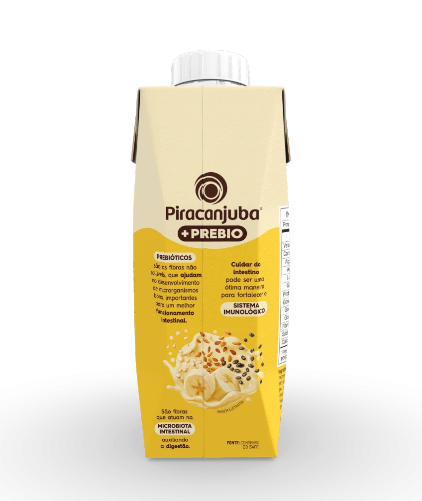 Bebida Láctea com Cereais +Prebio Piracanjuba Banana 250ml