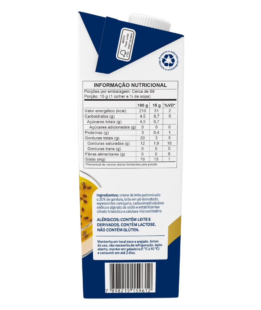 Creme de Leite Piracanjuba 1,030kg