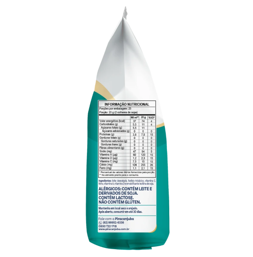 Leite em Pó Desnatado Instantâneo Piracanjuba 500g