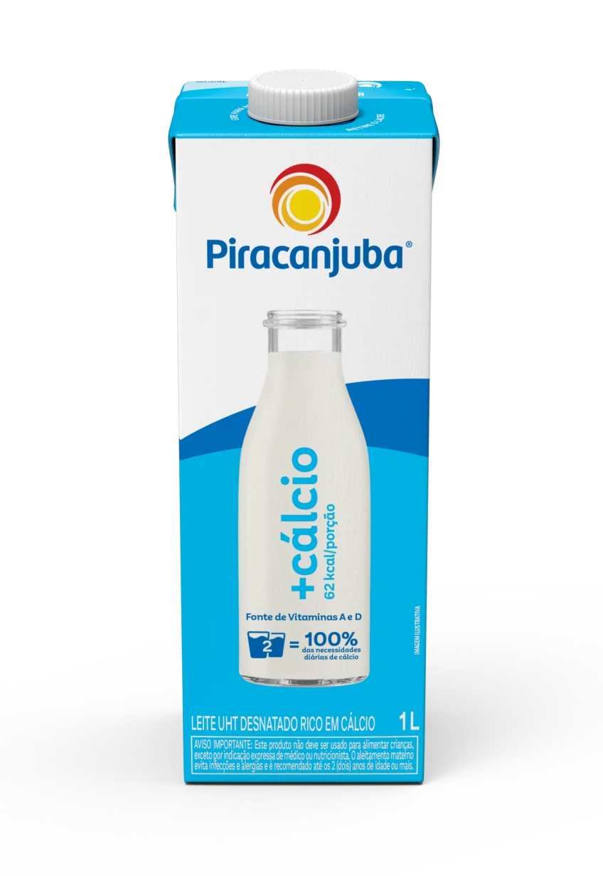 Leite Desnatado +Cálcio Piracanjuba 1L