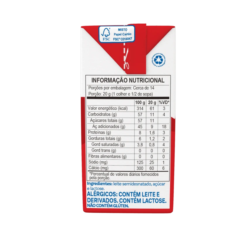 Leite Condensado Semidesnatado Piracanjuba 270g