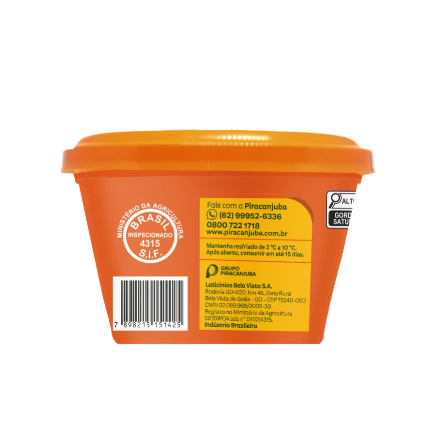 Manteiga com Sal Zero Lactose Piracanjuba 200g