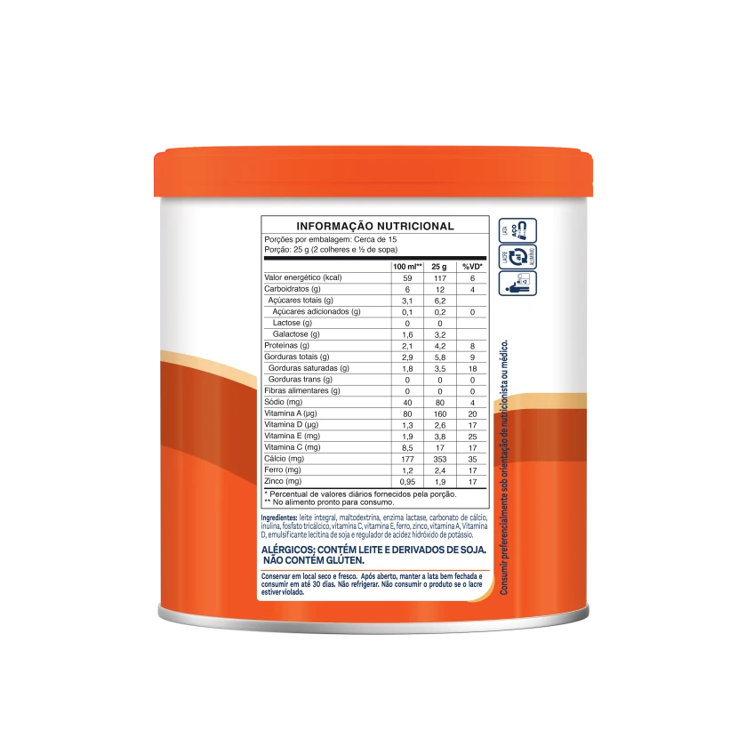 Composto Lácteo Zero Lactose Piracanjuba 700g - Informações nutricionais