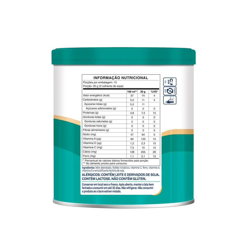 Leite em Pó Desnatado Instantâneo Piracanjuba 300g - Modo de Preparo