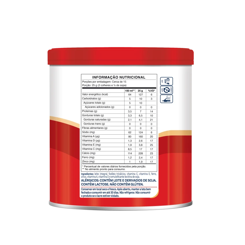 Leite em Pó Integral Instantâneo Piracanjuba Lata 380 g