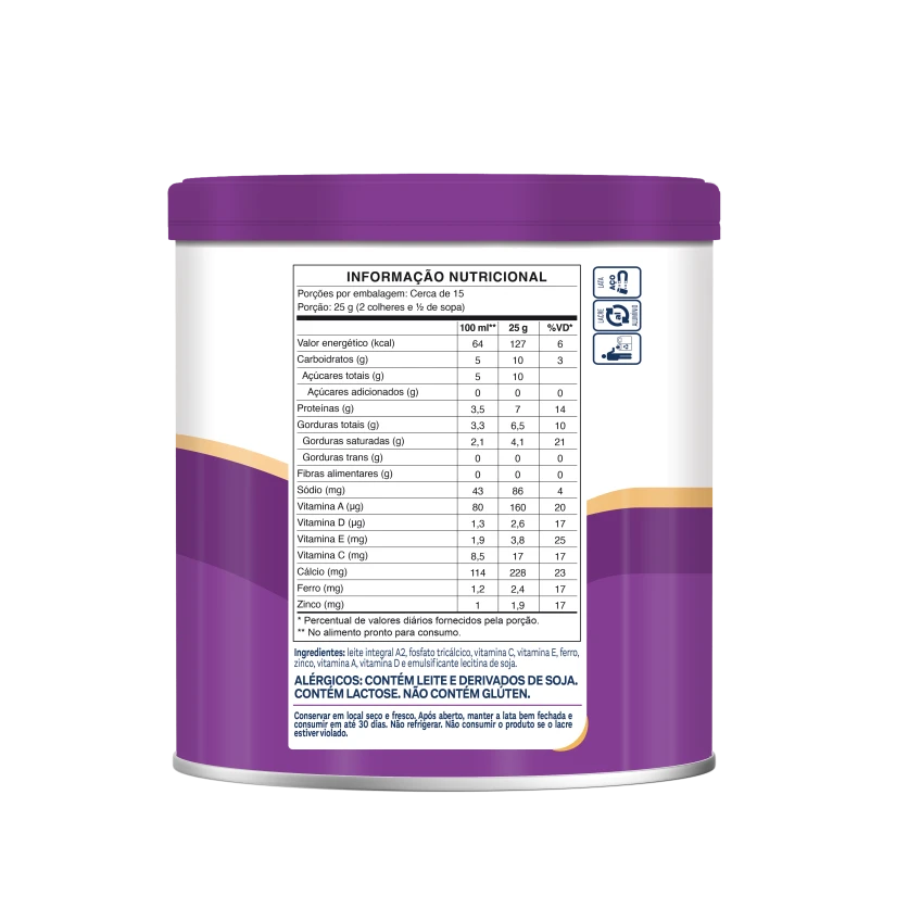 Leite em Pó Integral Instantâneo Piracanjuba A2 380g