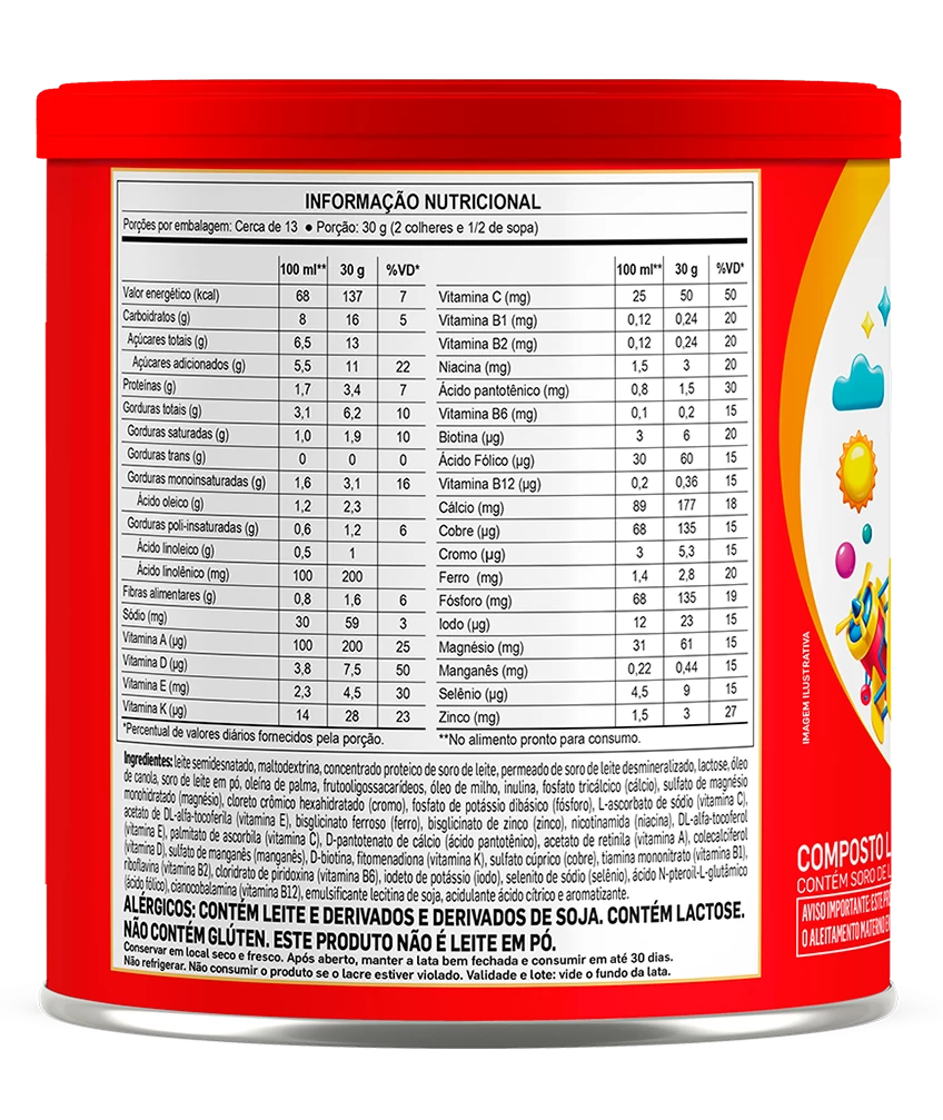 Composto Lácteo Piracanjuba Excellence Lata 800g - Tabela Nutricional