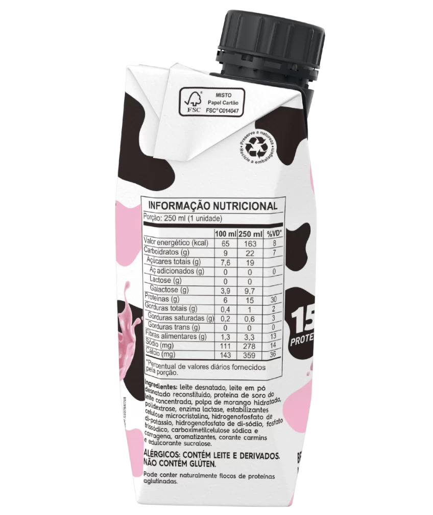 Tabela Nutricional Piracanjuba + Milky Moo Mimosa 250 ml