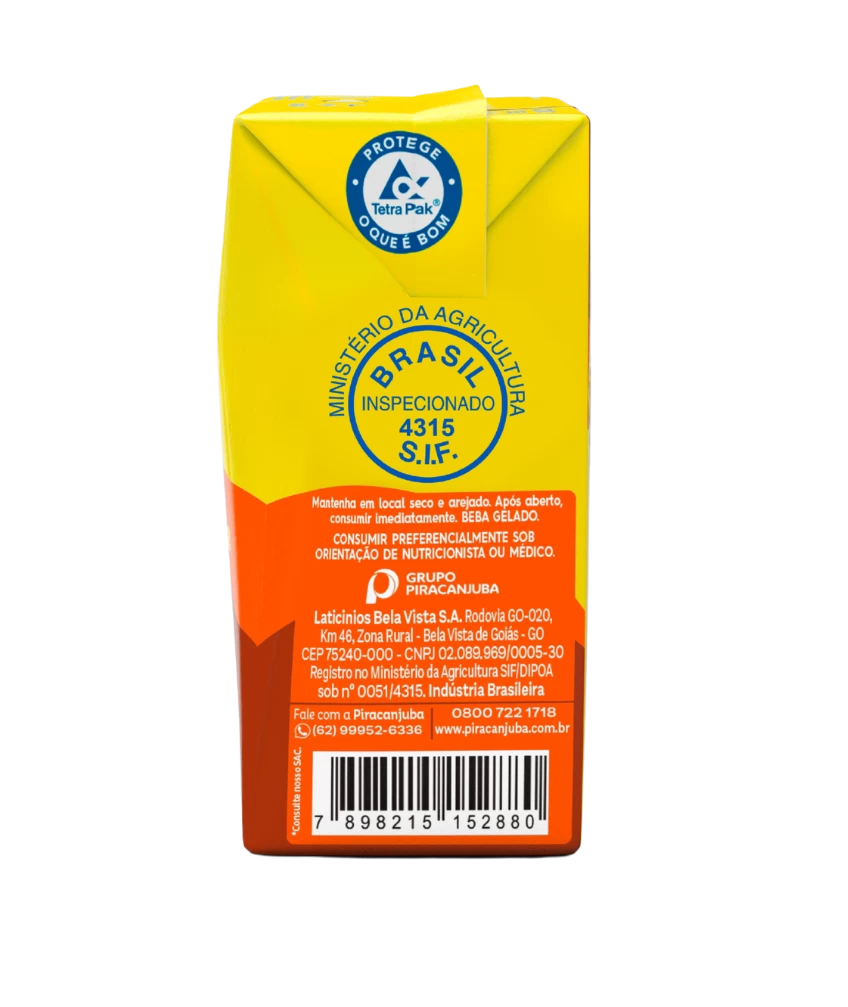 Achocolatado Piracanjuba Pirakids Zero Lactose 200ml