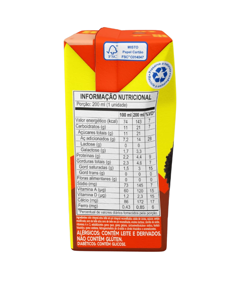 Dairy Drink with Chocolate Flavor Zero Lactose 200ml