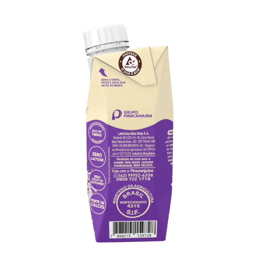 Bebida Láctea com Cereais +Prebio Frutas Roxas Piracanjuba 250ml