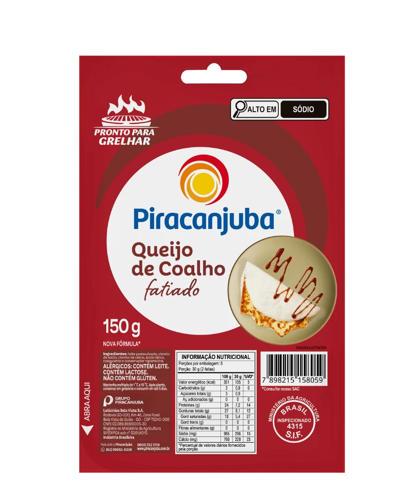 Queijo de Coalho Fatiado Piracanjuba 150g