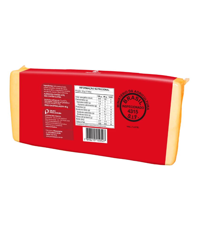 Queijo Prato Piracanjuba 3kg