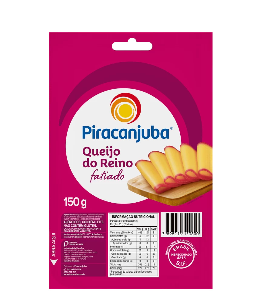 Queijo do Reino Piracanjuba Fatiado 150g