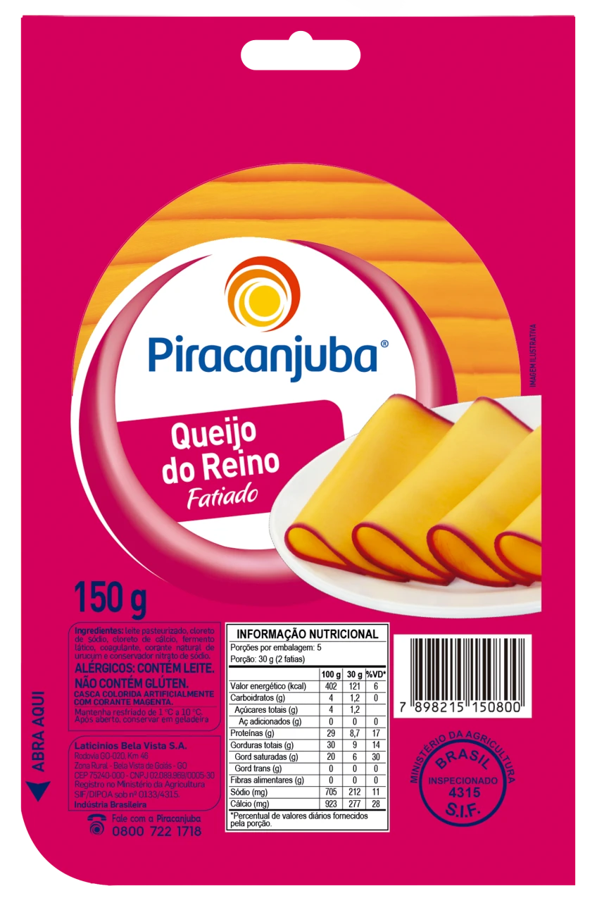 Queijo do Reino Fatiado Piracanjuba 150g