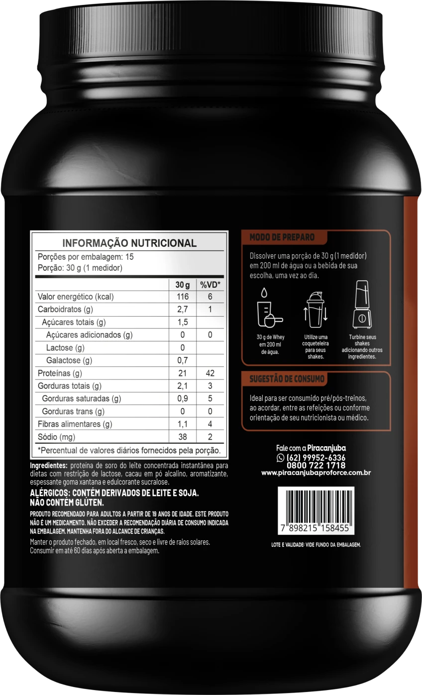 Piracanjuba ProForce Whey em Pó Tabela Nutricional
