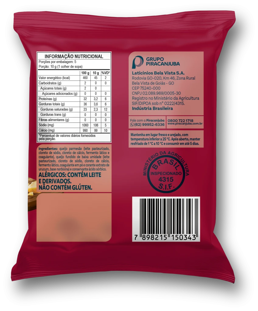 Queijo Parmesão Ralado Piracanjuba 50g