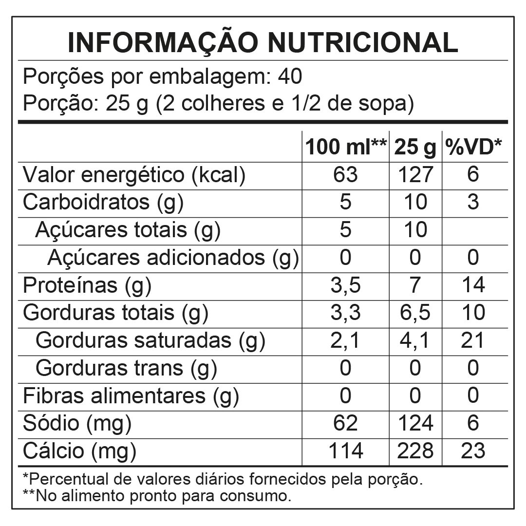 <p>Informação Nutricional</p>