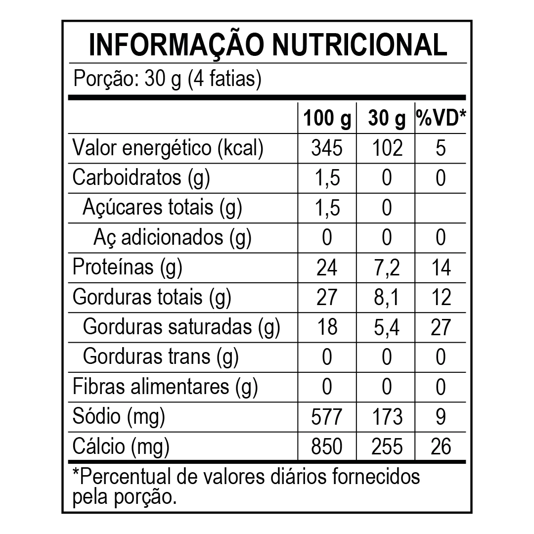 <p>Informação nutricional - Queijo Prato (lanche) Piracanjuba</p>