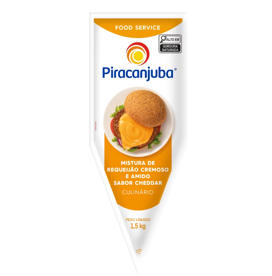 Produto Mistura de Requeijão e Amido Sabor Cheddar Piracanjuba 1,5kg