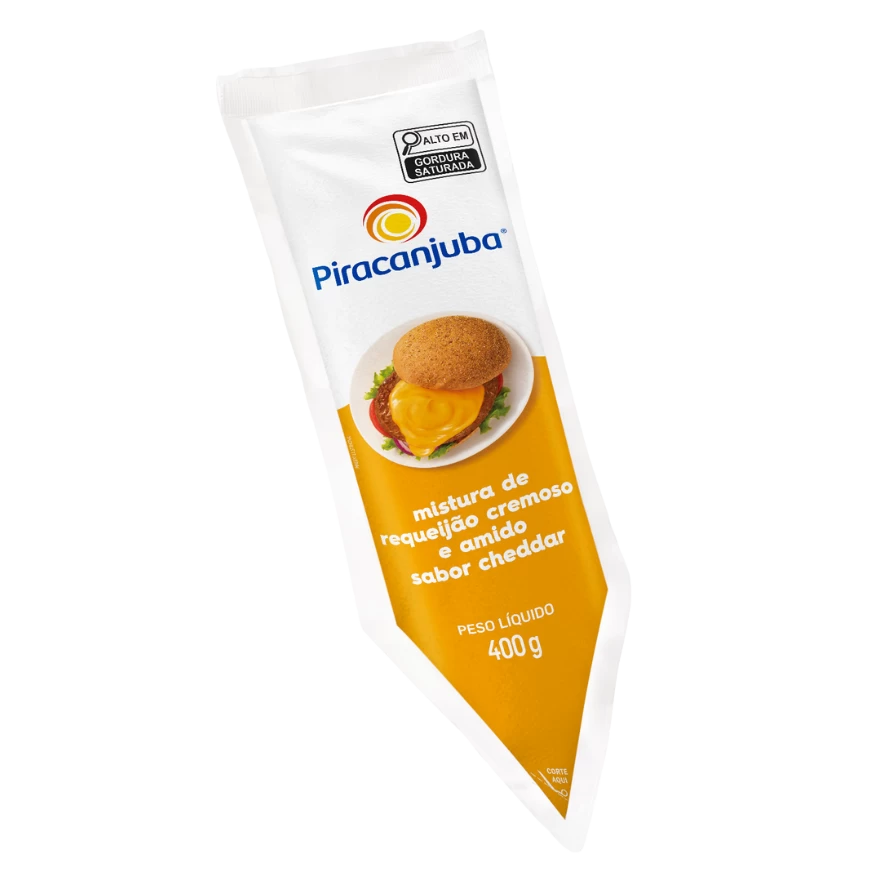 Produto Mistura de Requeijão e Amido Sabor Cheddar Piracanjuba 400g