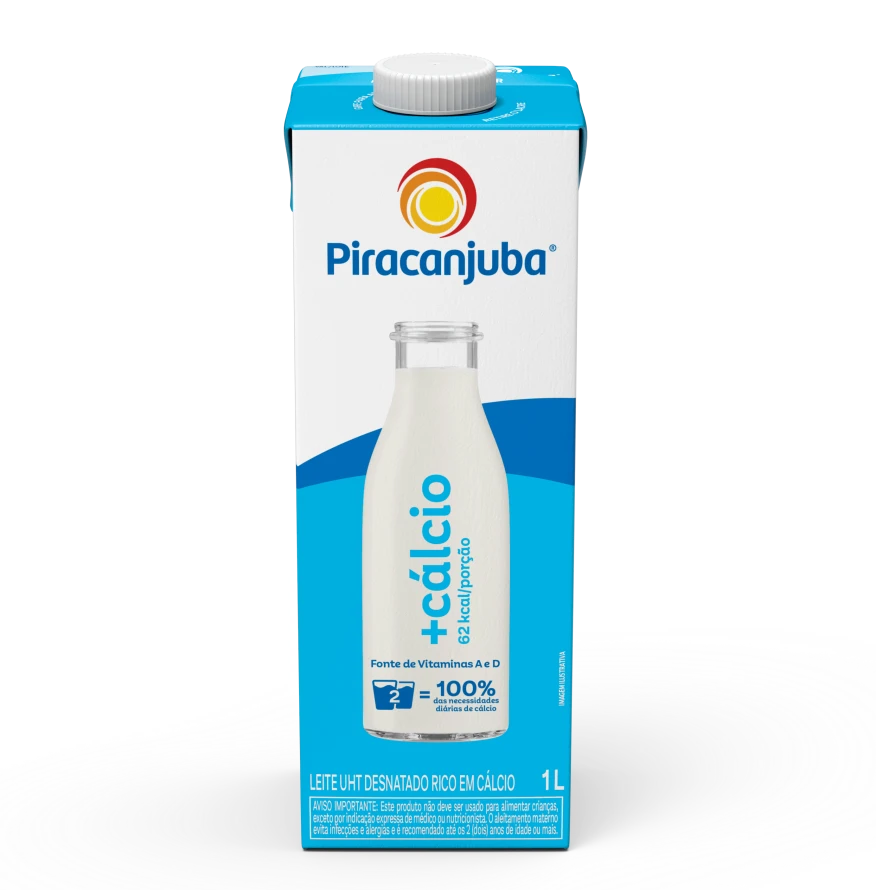 Leite Desnatado +Cálcio Piracanjuba 1L