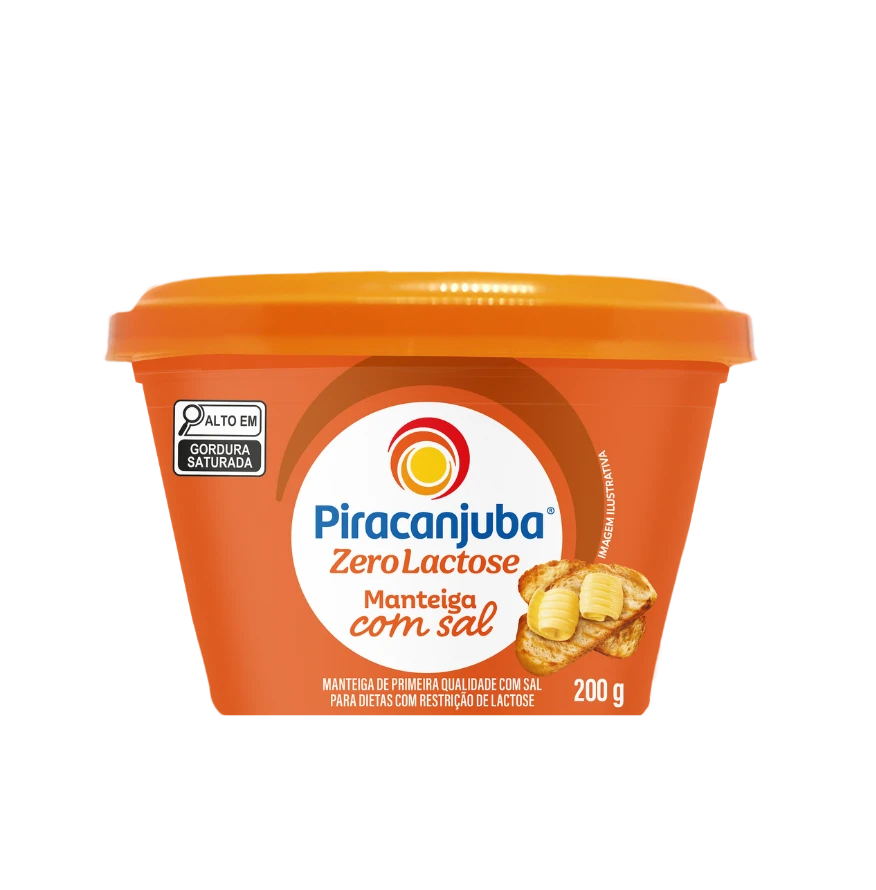 Manteiga com Sal Piracanjuba Zero Lactose 200g