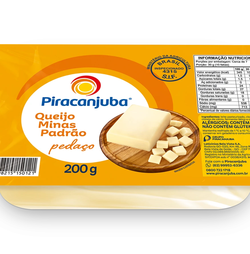 Produto Queijo Minas (Padrão) Pedaço Piracanjuba 200g