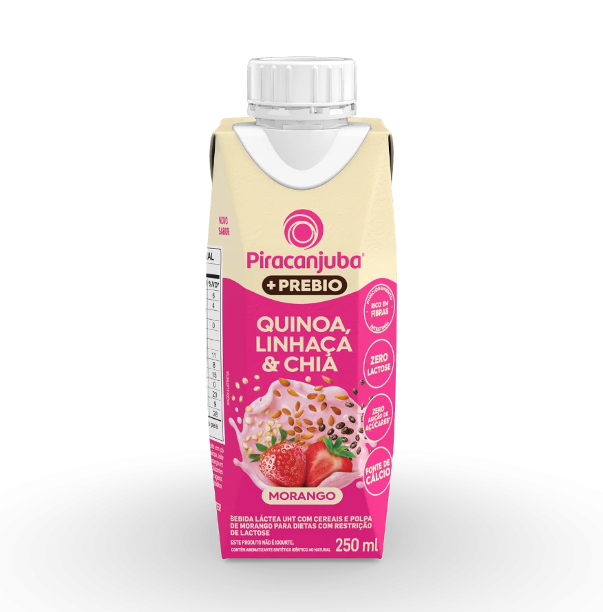 Produto Bebida com Cereais +Prebio Morango Piracanjuba 250ml