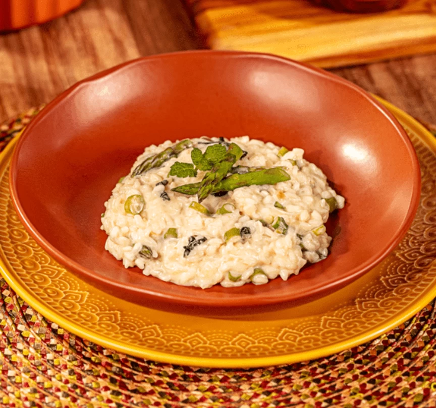 Risoto de Aspargo e Hortelã