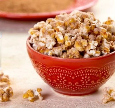 Pipoca de leite em pó e cacau