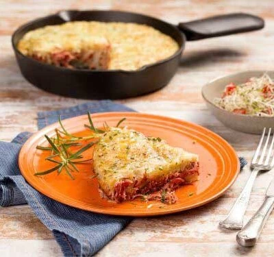 Batata suíça recheada com carne desfiada Zero Lactose