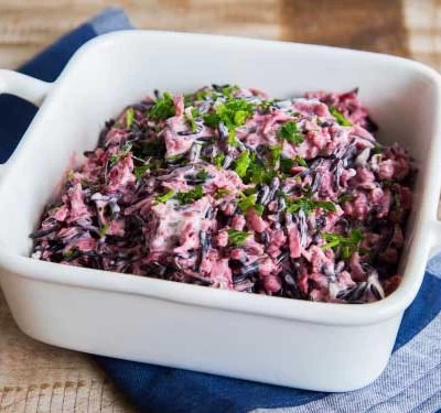 Arroz selvagem cremoso de beterraba Zero Lactose