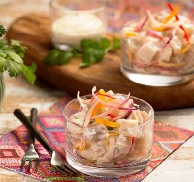 Ceviche de peixe branco ao molho de mostarda Zero Lactose