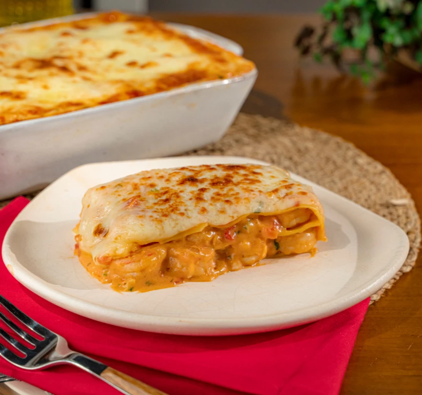 Lasanha Cremosa de Camarão