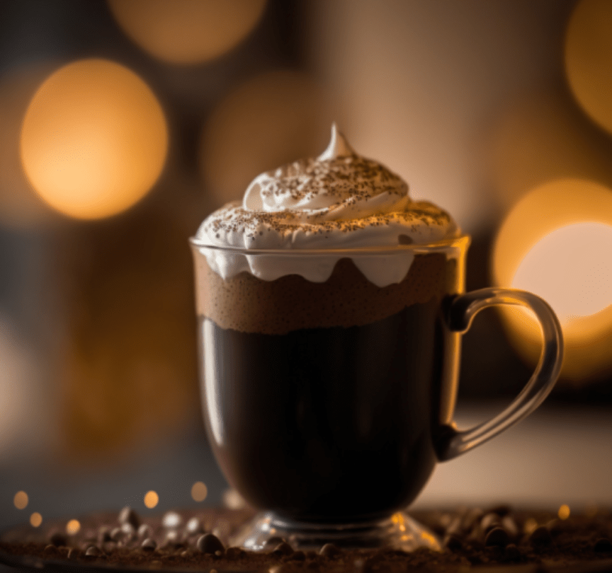 Chocolate quente com chantilly