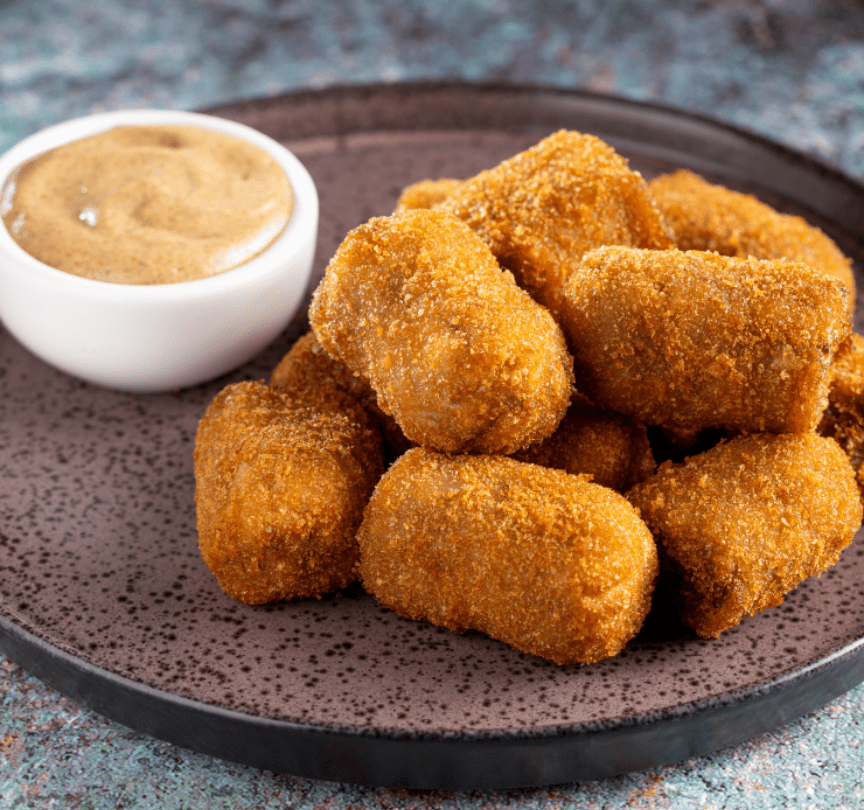 Croquete de Carne Seca com Coração de Queijo do Reino