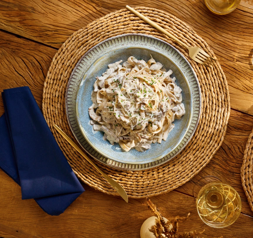Macarrão com cogumelos