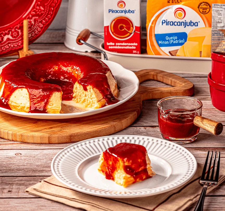 Pudim de Queijo com Goiabada