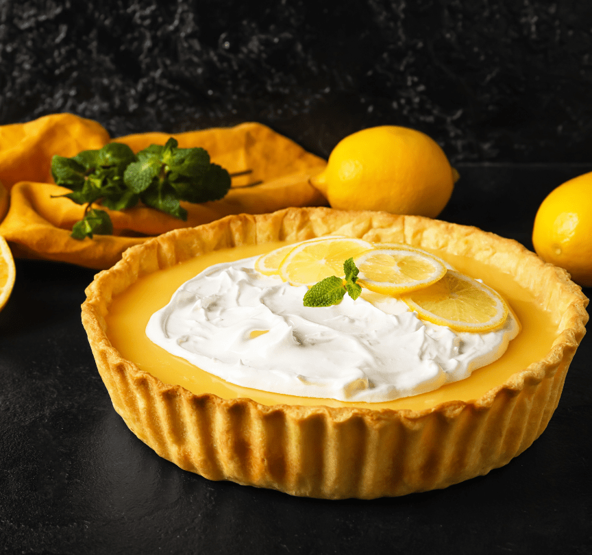 Torta de Limão com Manjericão e Creme de Leite Condensado